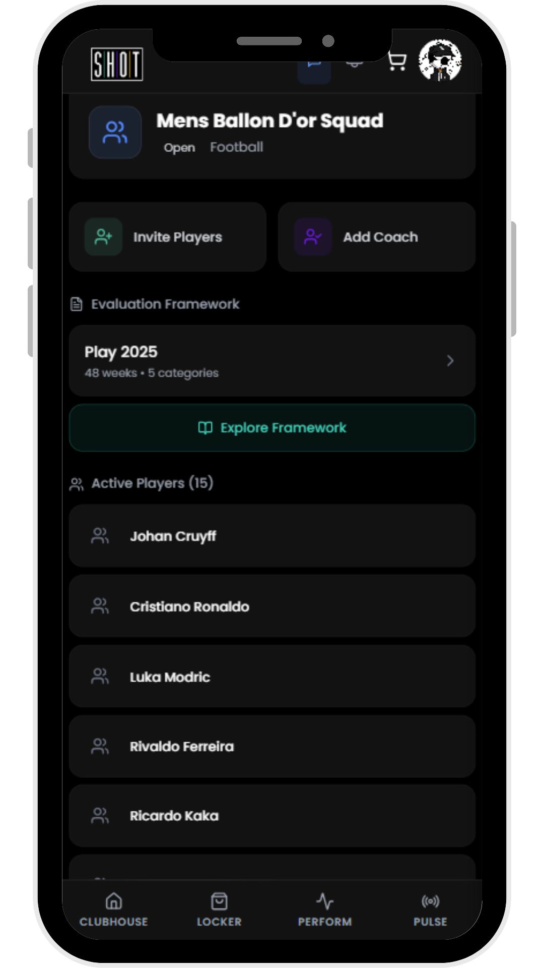 Club Admin screenshot