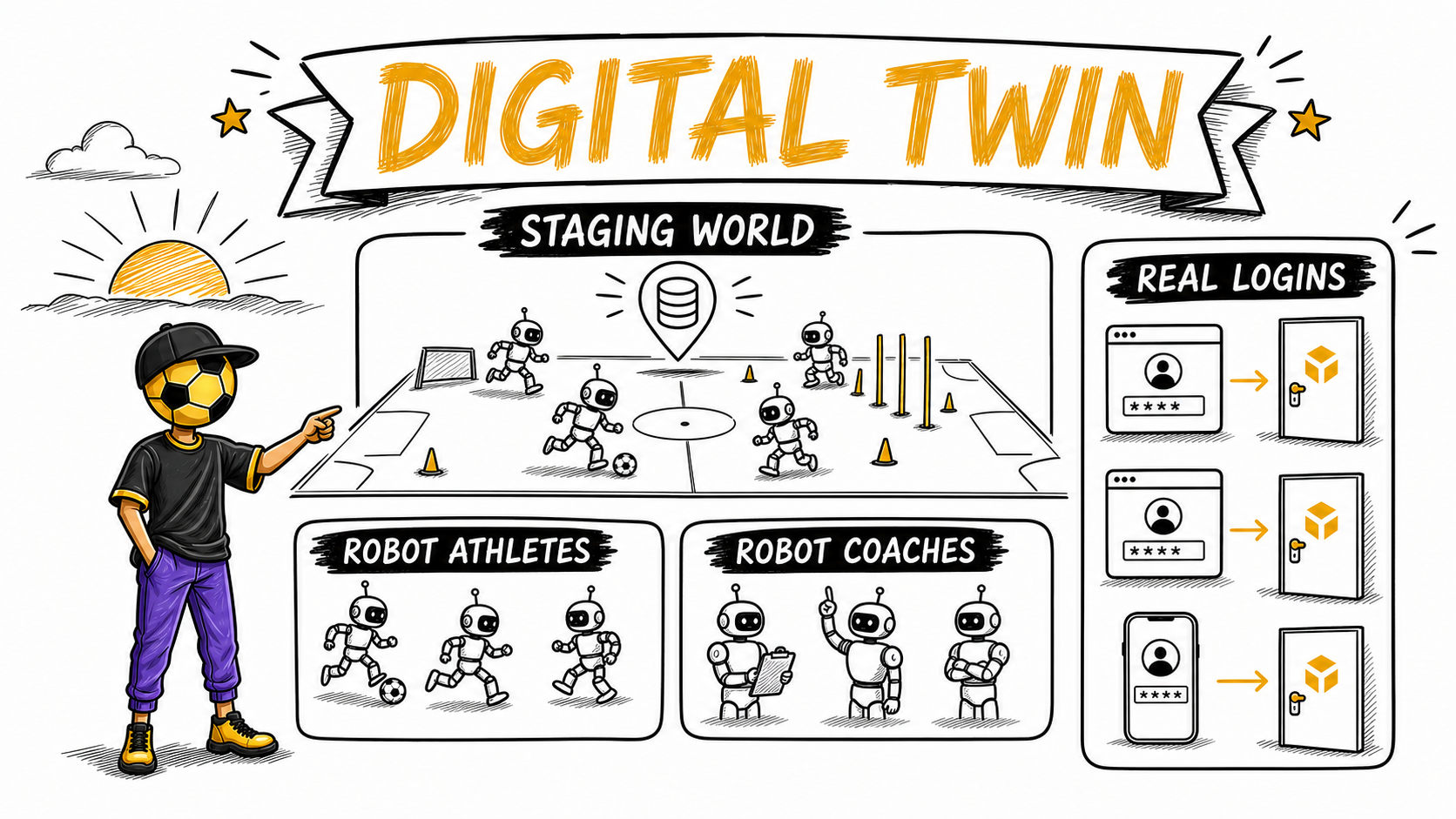 Every morning, robots play a full season
