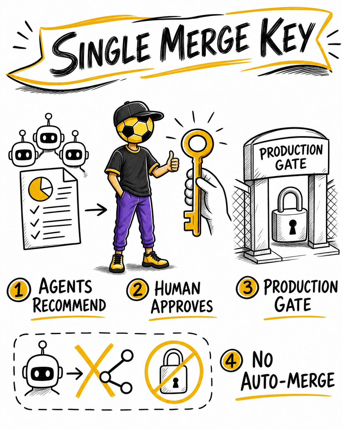 The review pipeline that pays for itself: 7 sessions down to 4, and a human holding the only merge key