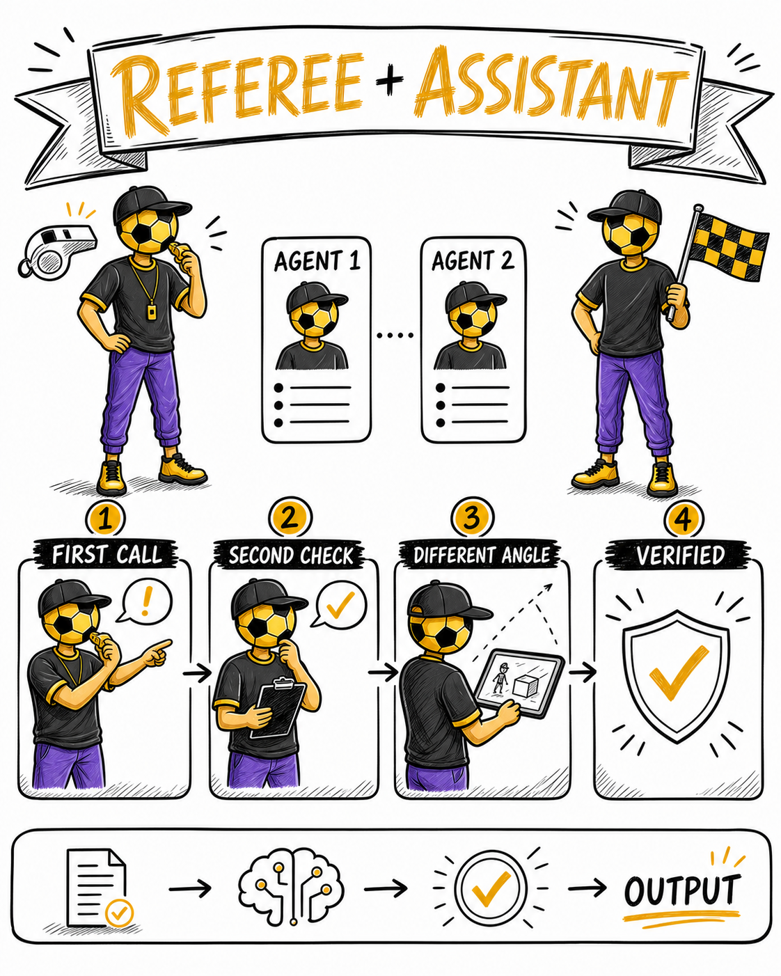 Never let one robot act alone: why a 90% reliable agent is five disasters a day