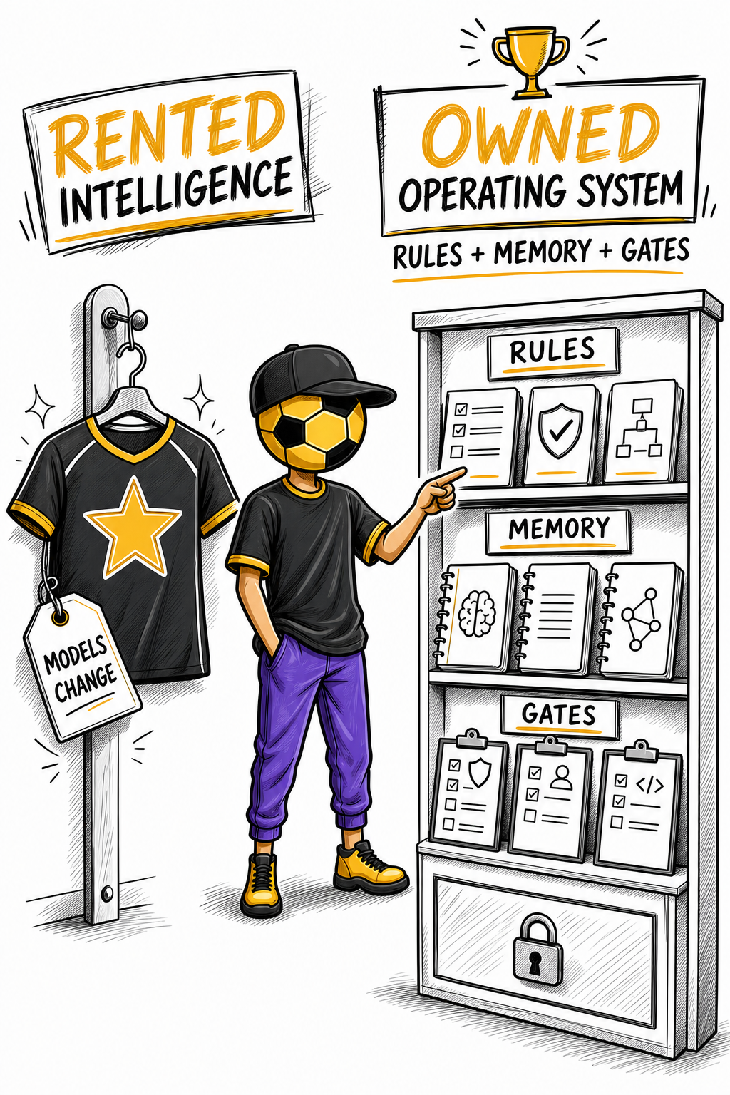 The intelligence is rented; the operating system is owned