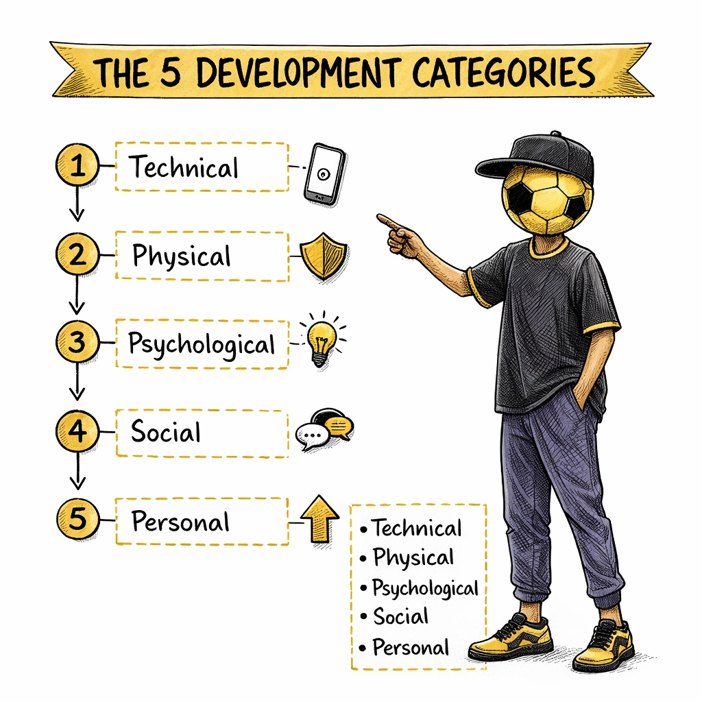 Five development categories guide