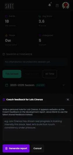 History and trends screen