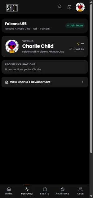 Child overview screen