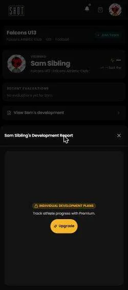 Development report screen